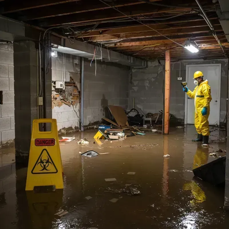 Flooded Basement Electrical Hazard in Jerseyville, IL Property